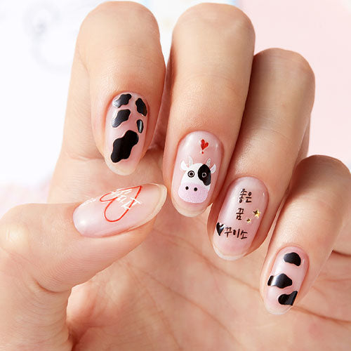 COW PRINT NAIL ART - QUICK AND EASY DESIGN - YouTube